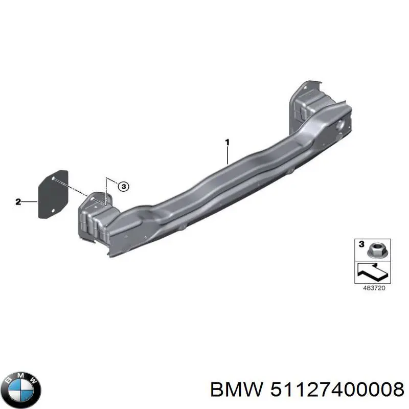 Comprar 51127400008 BMW Refuerzo parachoques trasero