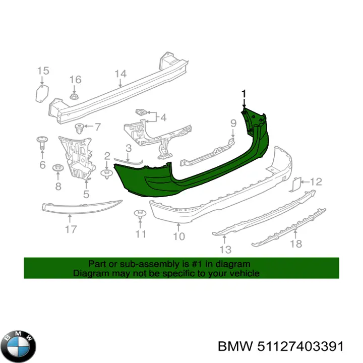 Paragolpes BMW 51127403391 precio, desde 464,64 EUR
