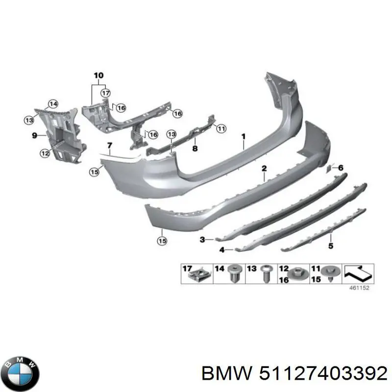Paragolpes trasero, parte inferior para BMW X1 (F48)
