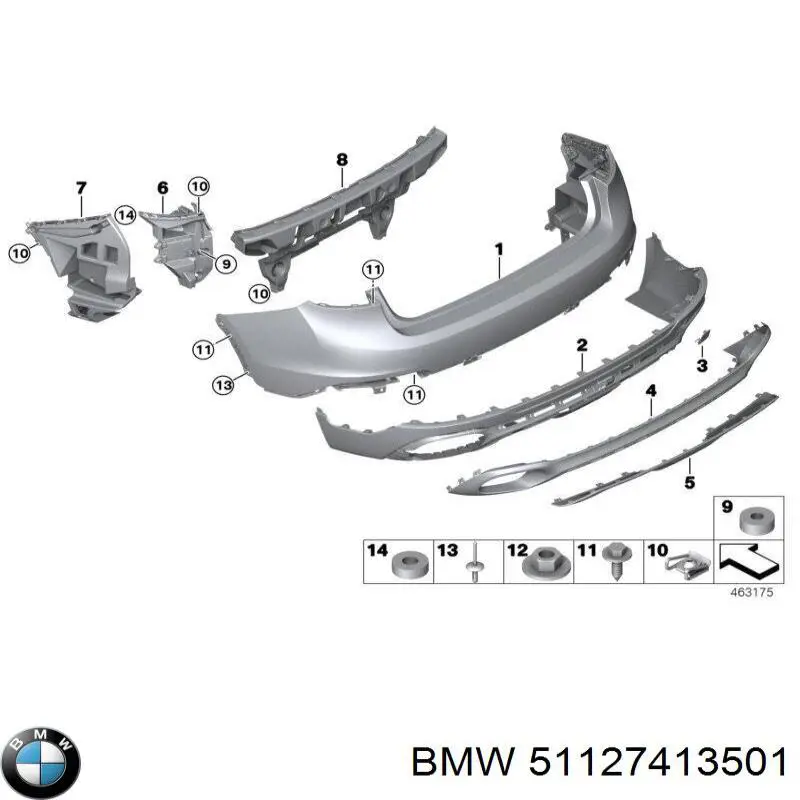 51127413501 BMW parachoques trasero, parte inferior