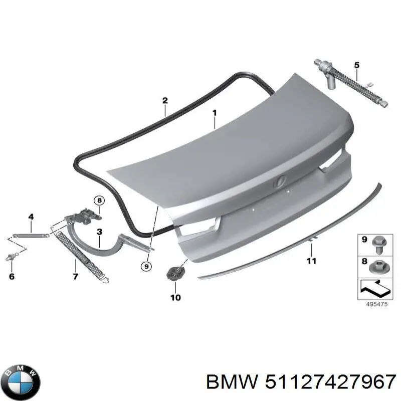 Guía izquierda del parachoques trasero BMW 51127427967 precio, desde 119,82 EUR