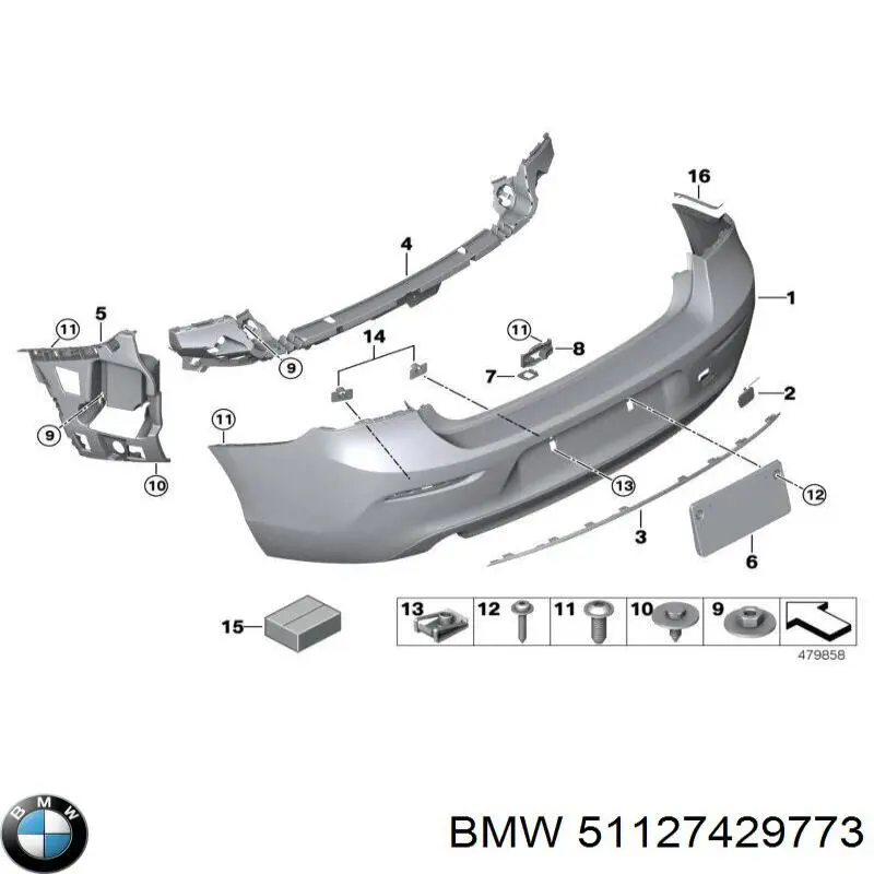51127429773 BMW Defensa trasero