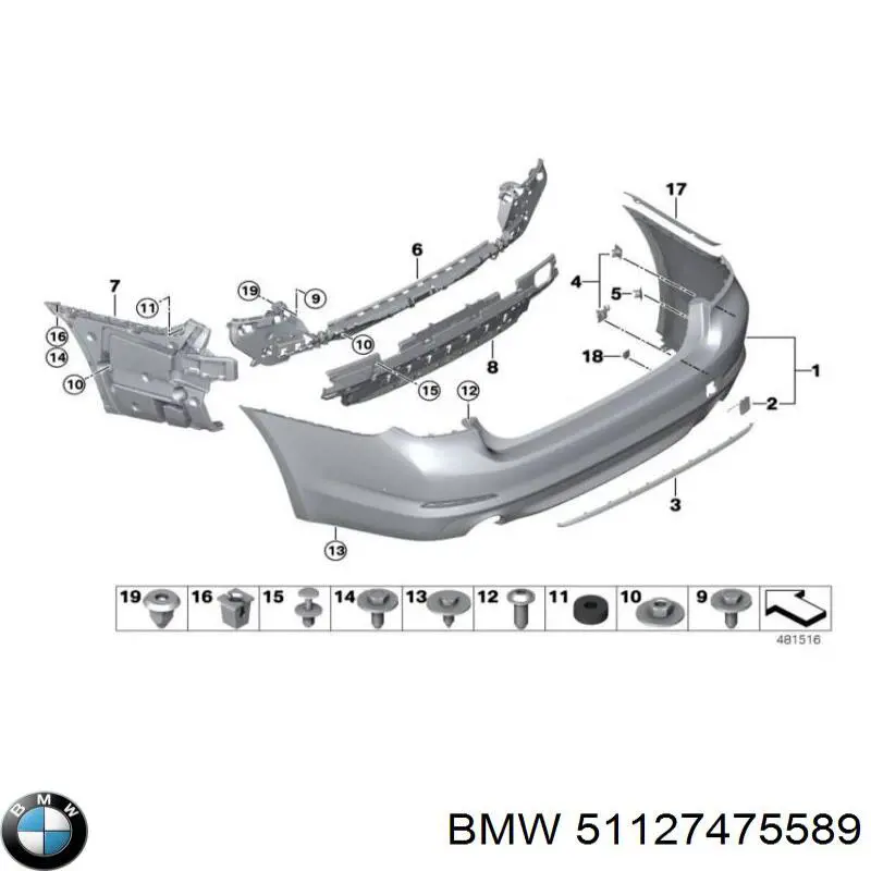 Tapa de gancho de remolque trasero del parachoques BMW 51127475589 precio, desde 30,64 EUR