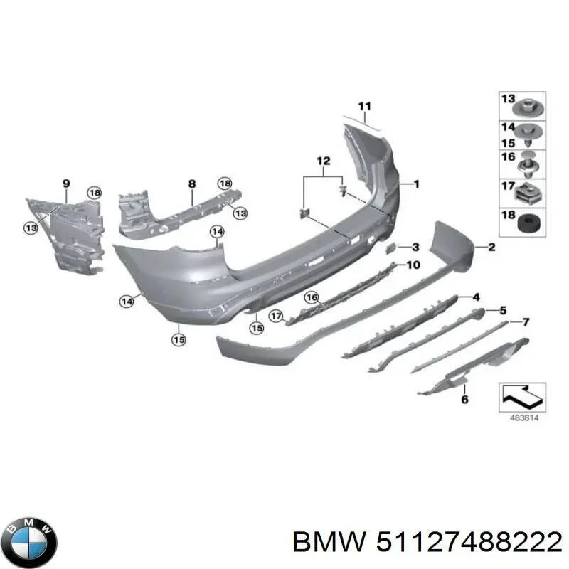 Paragolpes BMW 51127488222 precio, desde 471,50 EUR