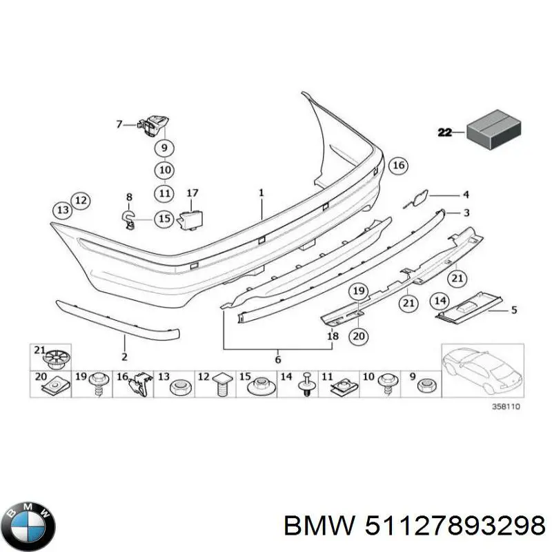 7891915 BMW Defensa trasero
