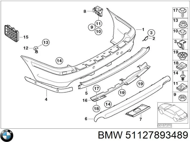 51127893489 BMW Defensa trasero