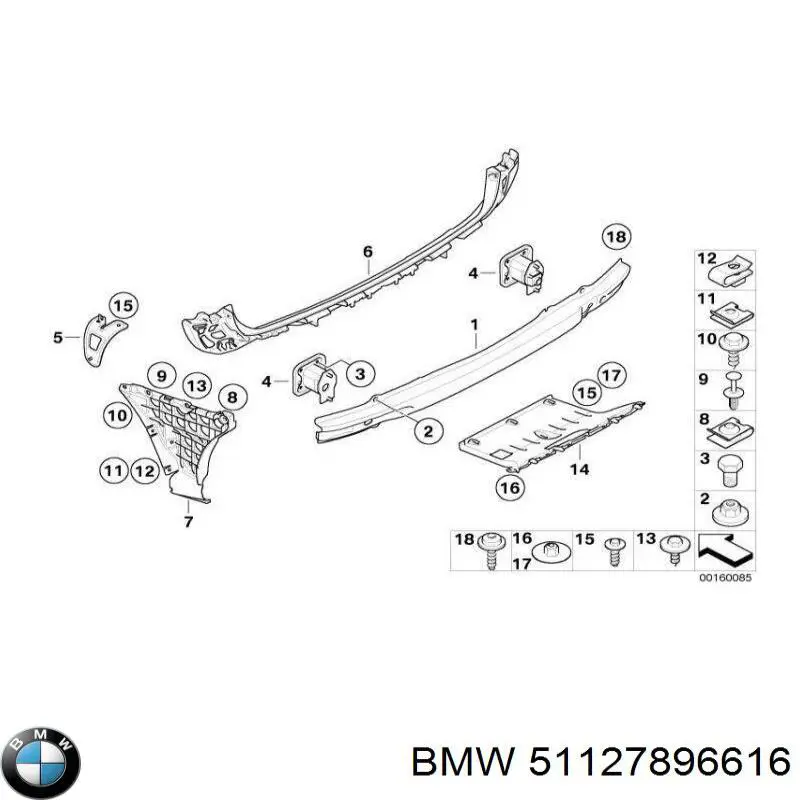 Guía derecha del parachoques trasero BMW 51127896616 precio, desde 37,81 EUR
