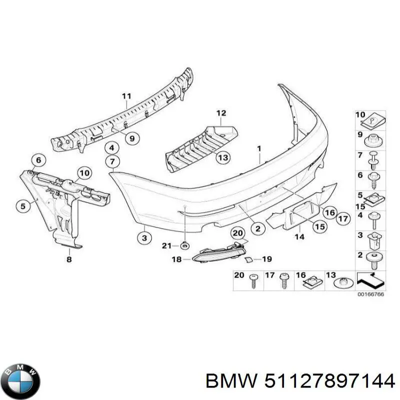 Guía del parachoques trasero BMW 51127897144 precio, desde 81,45 EUR