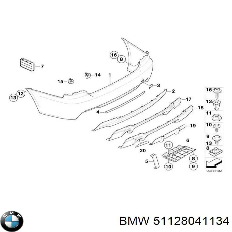 Tapa cubre gancho de remolque para parachoques delantera BMW 51128041134 precio, desde 39,60 EUR