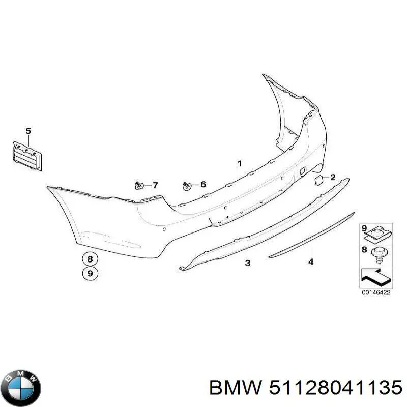 Tapa cubre gancho de remolque para parachoques delantera BMW 51128041135 precio, desde 28,63 EUR