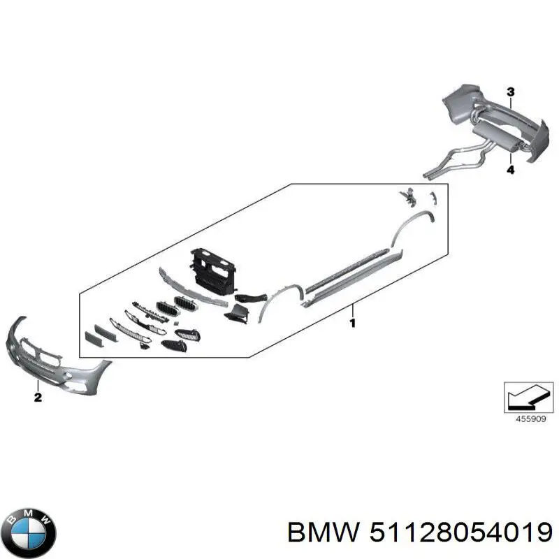 Guía izquierda del parachoques trasero BMW 51128054019 precio, desde 56,69 EUR