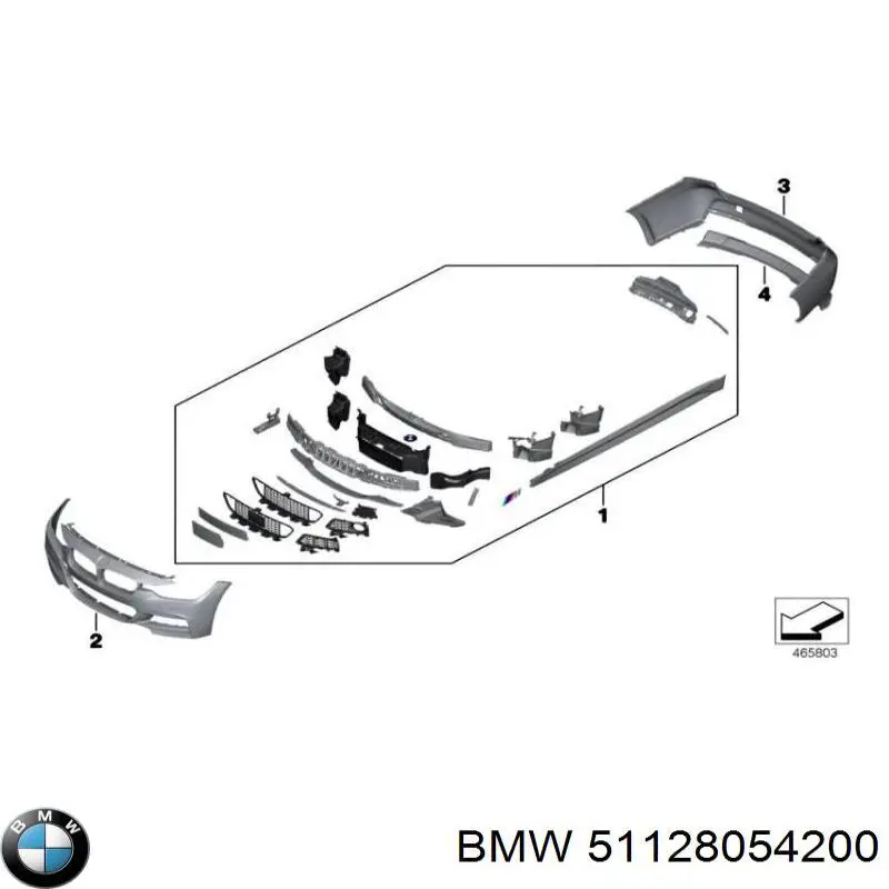 51128054200 BMW soporte de parachoques trasero central