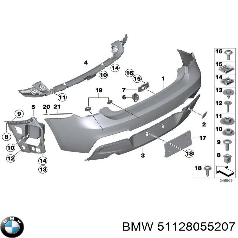 51128055207 BMW parachoques trasero