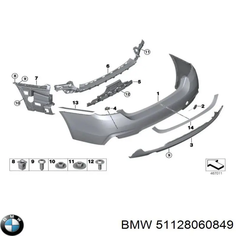 Tapa de gancho de remolque trasero del parachoques BMW 51128060849 precio, desde 9,94 EUR