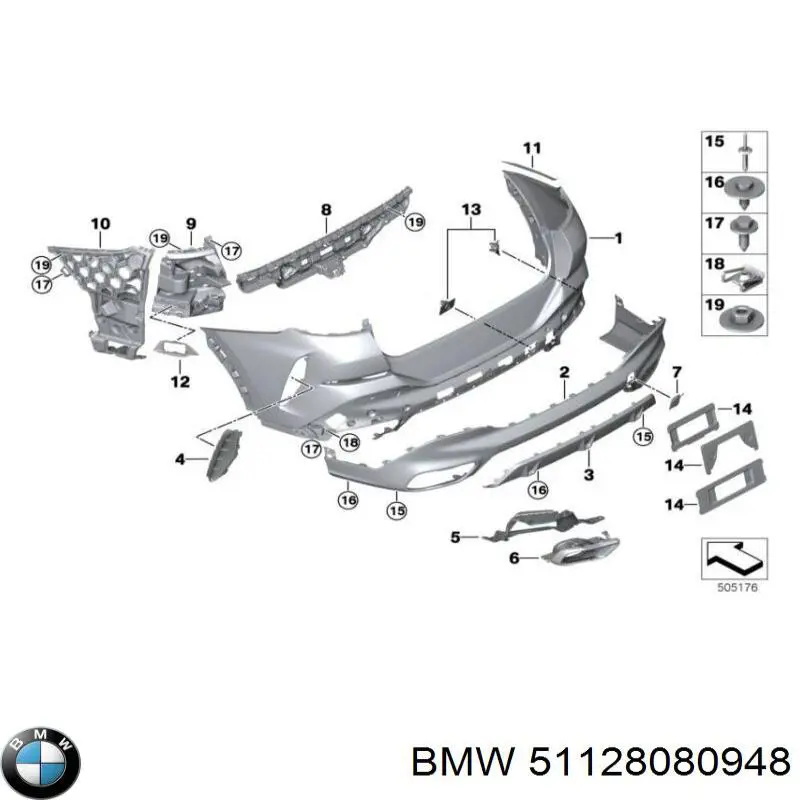 Parachoques trasero, parte inferior BMW 51128080948 precio, desde 1582,45 EUR