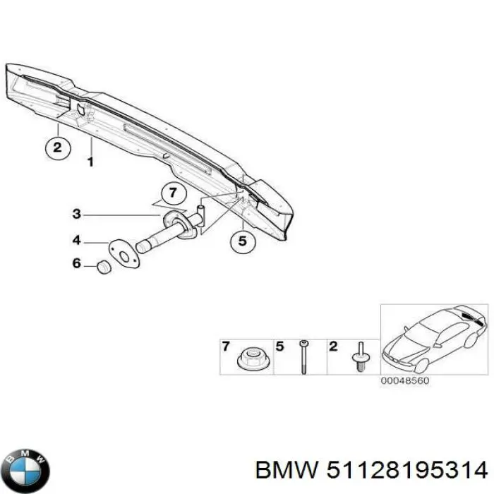 51128195314 BMW refuerzo parachoques trasero
