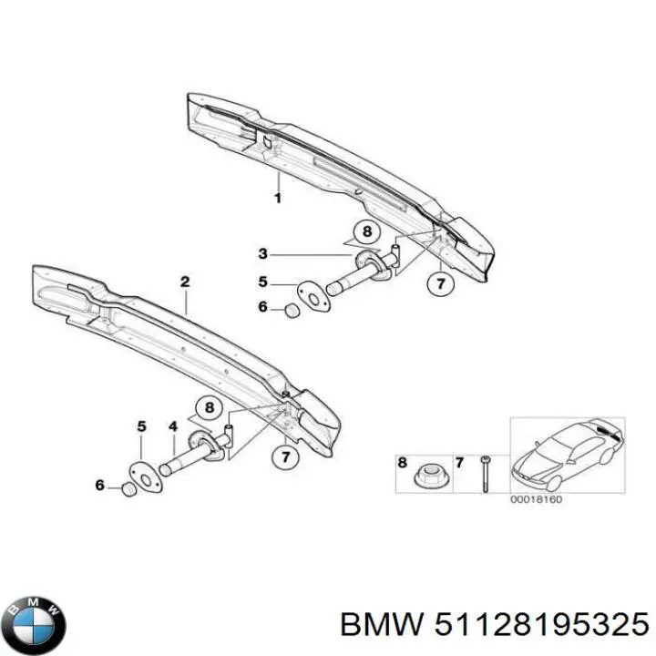 Soporte del refuerzo del parachoques trasero BMW 51127055335 precio, desde 53,72 EUR