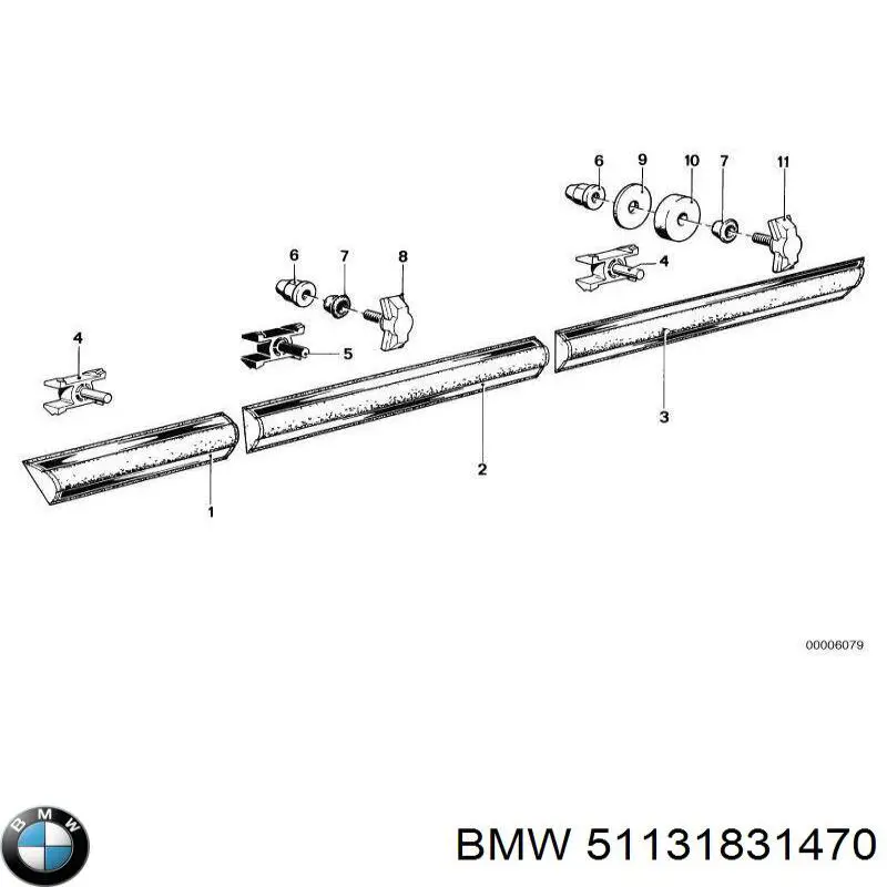 Moldura de guardabarro delantero derecho para BMW 3 (E21)