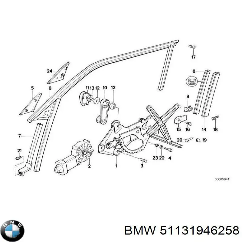 Clip, Tubuladura de sujeción, alféizar de la puerta para BMW 5 (E34)