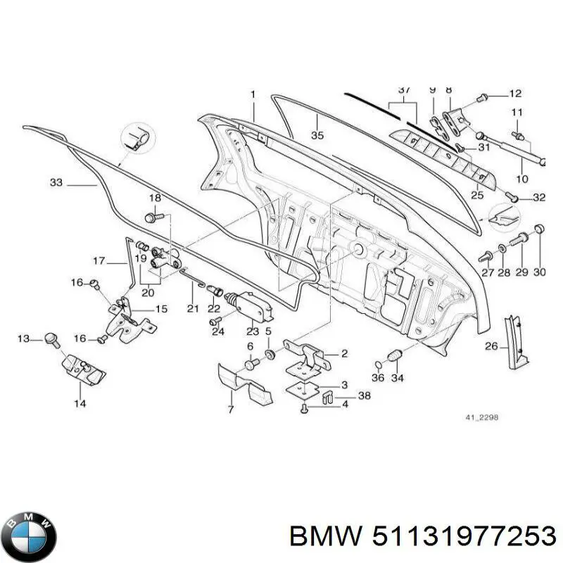 51131977253 BMW manecilla de puerta de maletero exterior