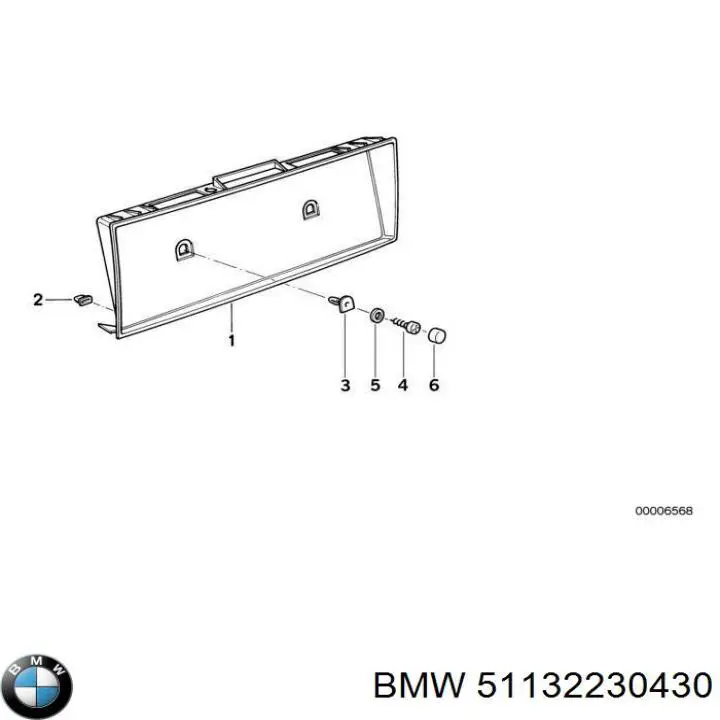 Listón embellecedor/protector, puerta de maletero para BMW 5 (E34)