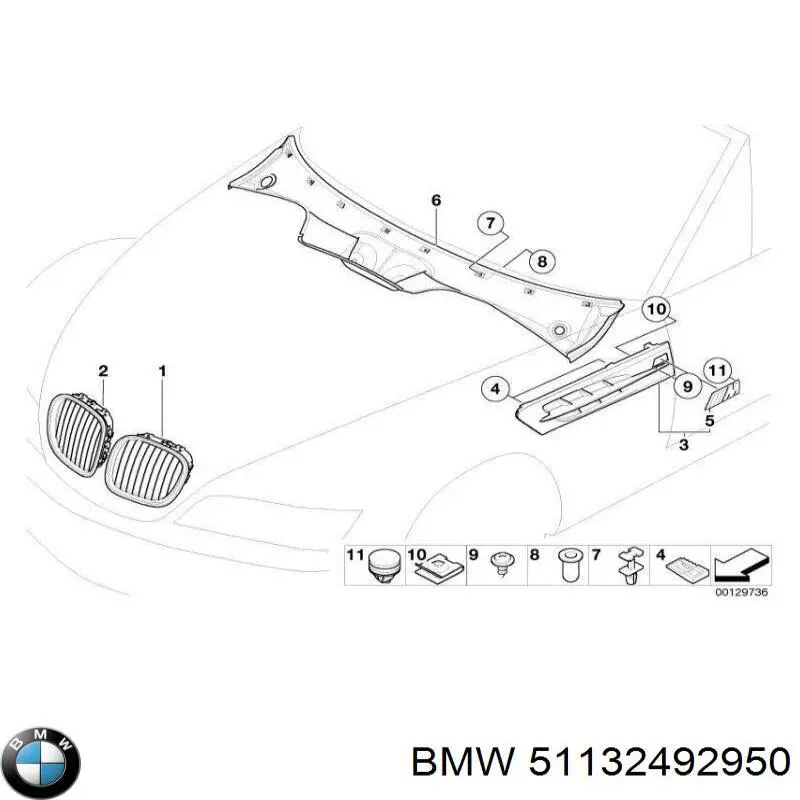 Comprar 51132492950 BMW Rejilla derecha del radiador