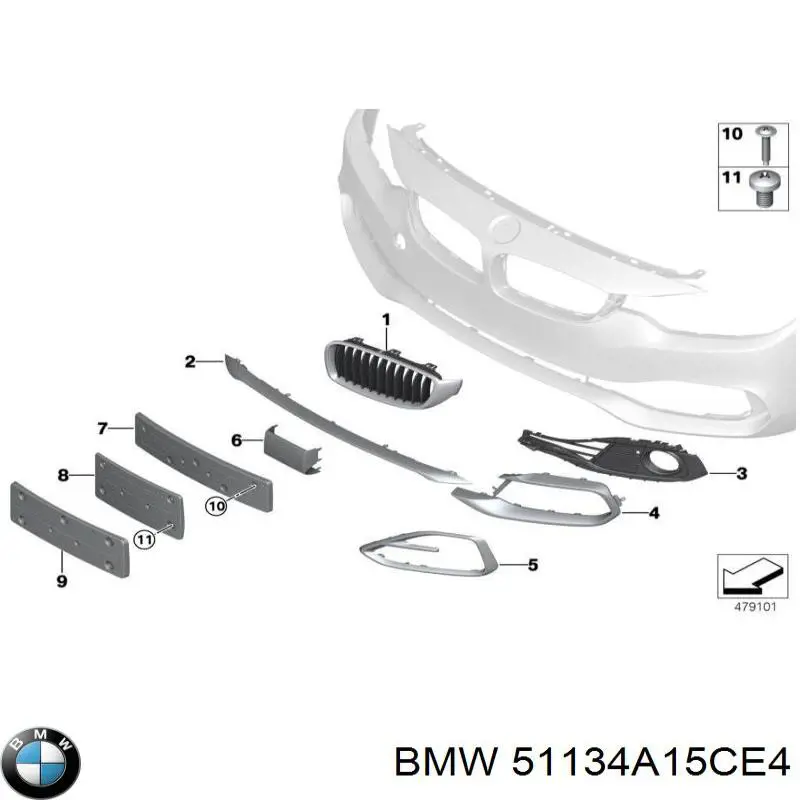 7294816 BMW panal de radiador derecha