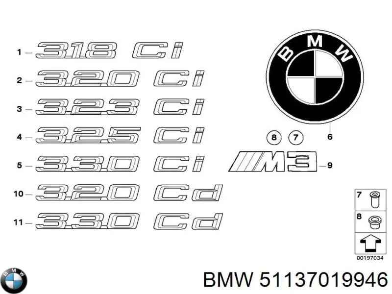 51137019946 BMW emblema de capó