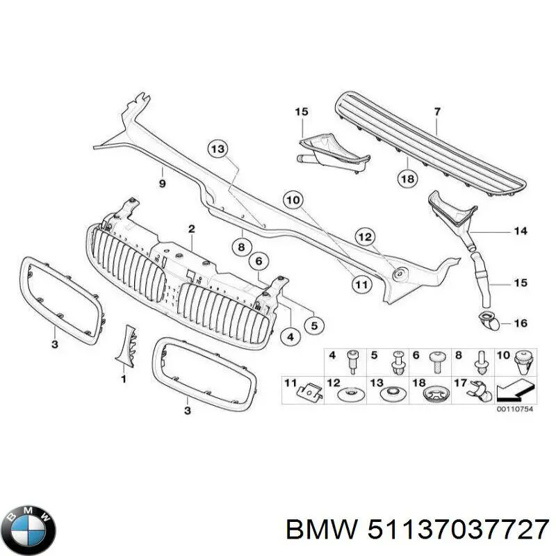Comprar 51137037727 BMW Rejilla frontal