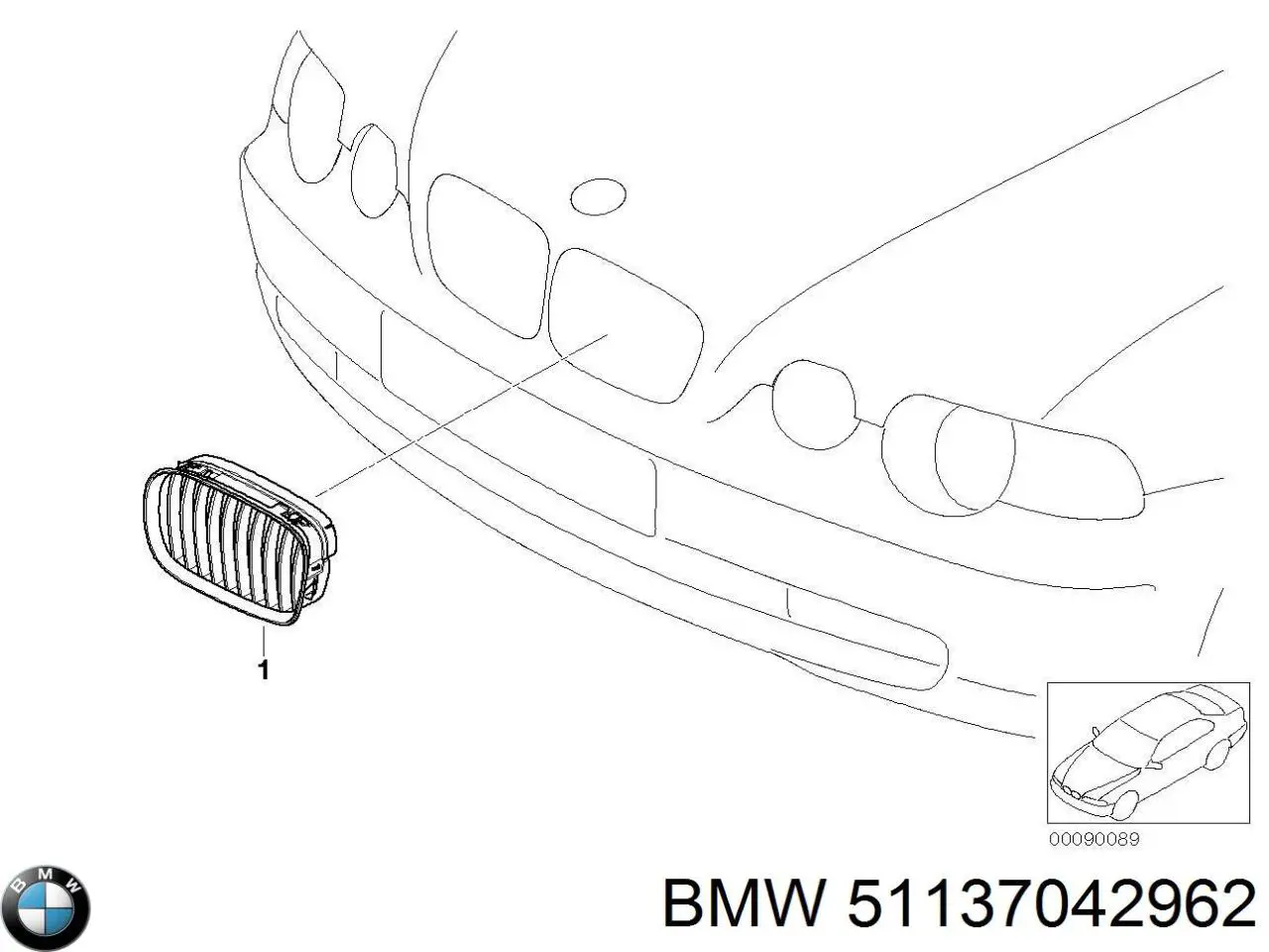 Comprar 51137042962 BMW Rejilla derecha del radiador