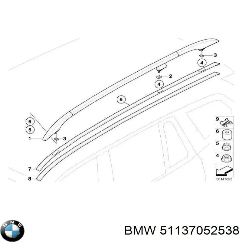 Techo borda derecha para BMW X3 (E83)