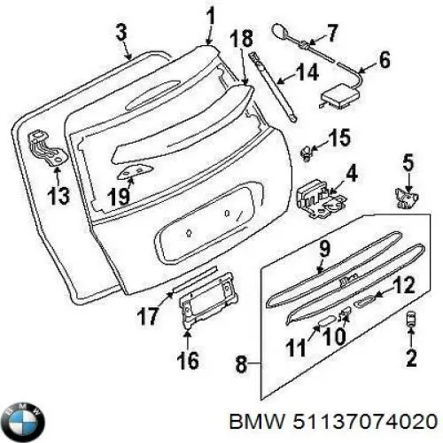 Comprar 51137074020 BMW Tirador de puerta de maletero exterior