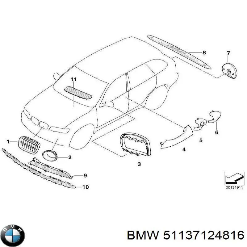 Rejilla derecha del radiador BMW 51137124816 precio, desde 45,92 EUR