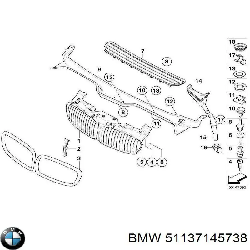 51137145738 BMW panal de radiador