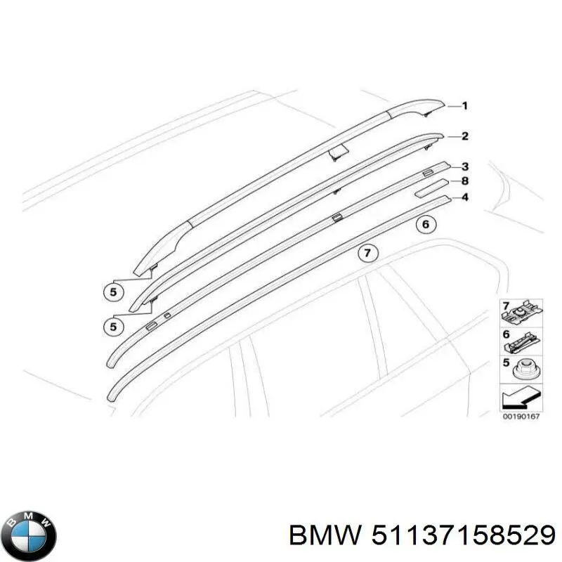 51137158529 BMW barra de techo izquierda