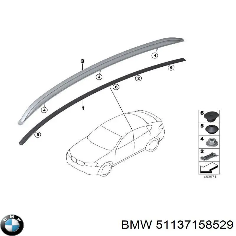 Riel de techo izquierdo BMW 51137158529 precio, desde 216,35 EUR