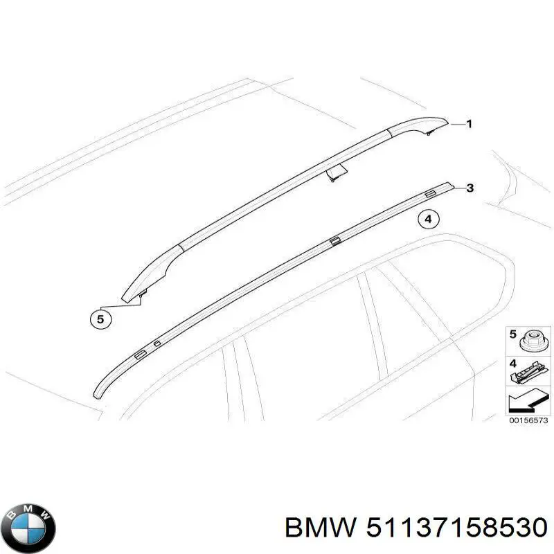 Barra de techo derecha para BMW X5 (E70)