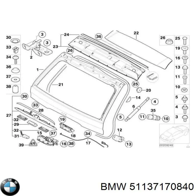 Comprar 51137170840 BMW Tirador de puerta de maletero exterior