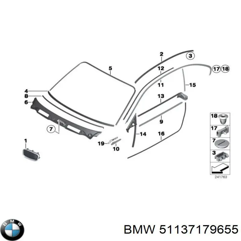 51137179655 BMW panal de radiador izquierda