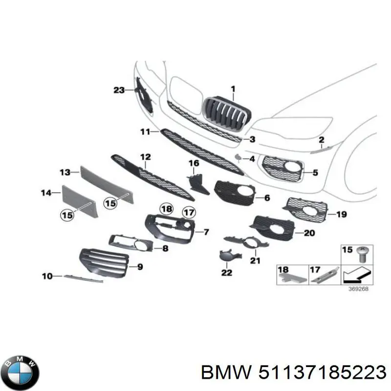Comprar 51137185223 BMW Rejilla izquierda