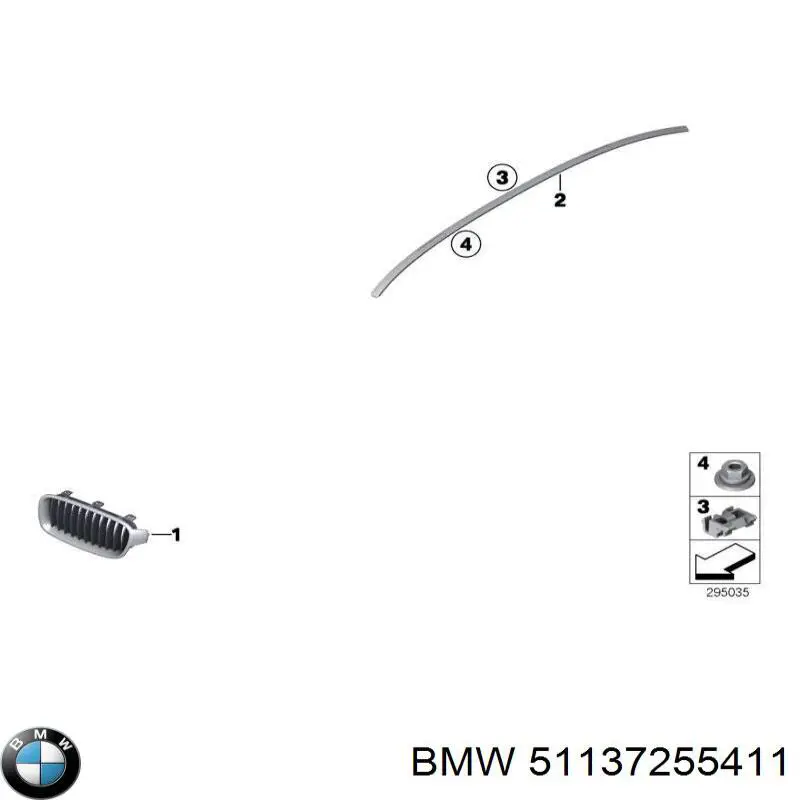 Rejilla izquierda 51137255411 BMW