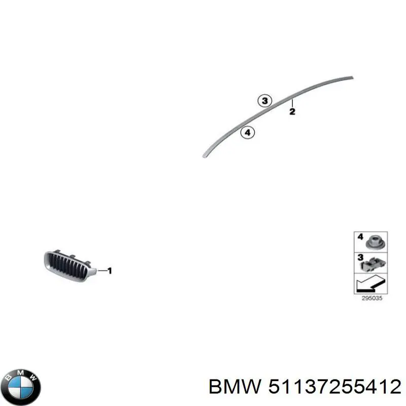 Panal de radiador derecha para BMW 3 (F30, F80)