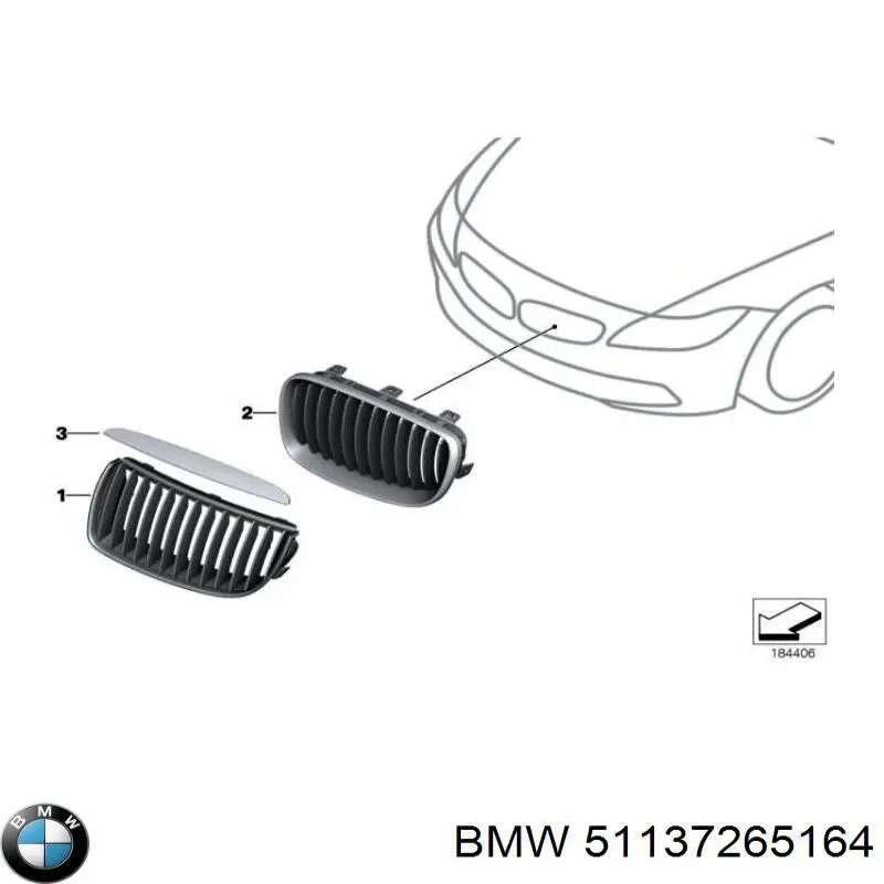 51137265164 BMW moldura de parabrisas derecha