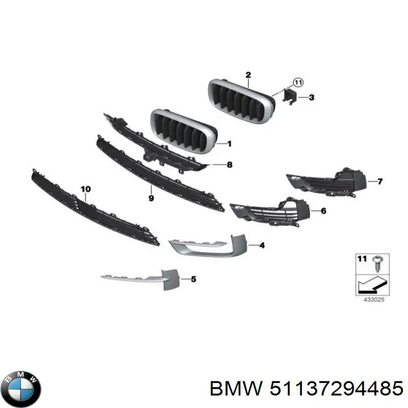 51137294485 BMW panal de radiador izquierda