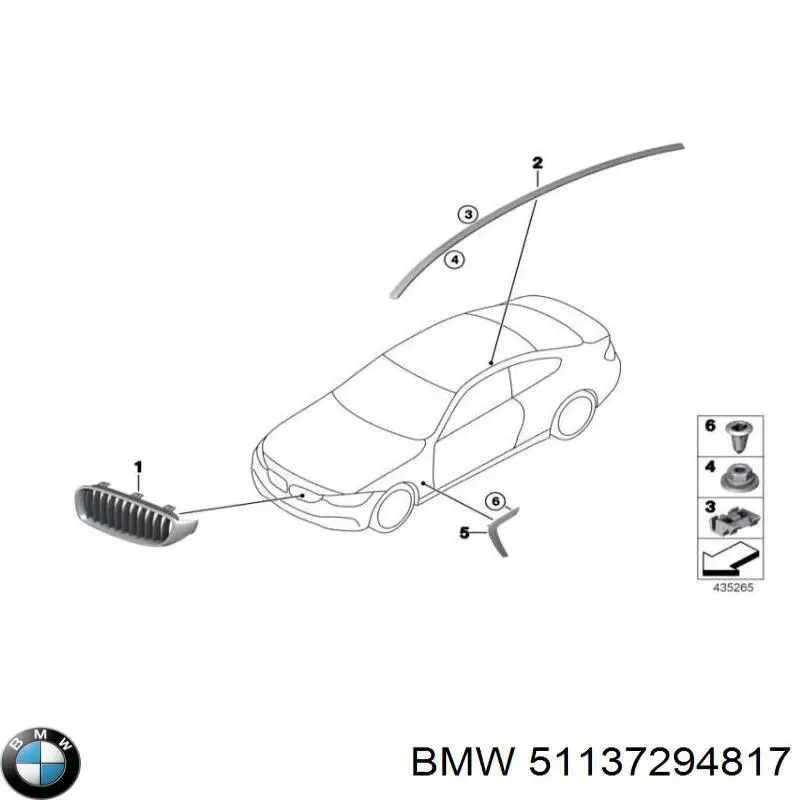 Panal de radiador izquierda para BMW 4 (F36)