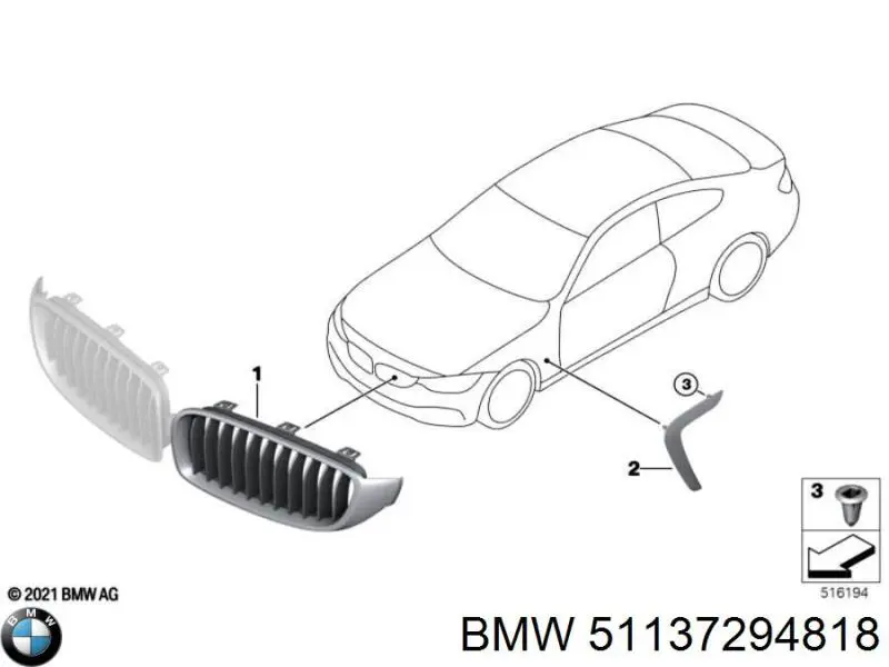 51137294818 BMW panal de radiador derecha