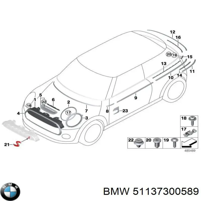 Marco de la rejilla del parachoques delantero BMW 51137300589 precio, desde 88,92 EUR