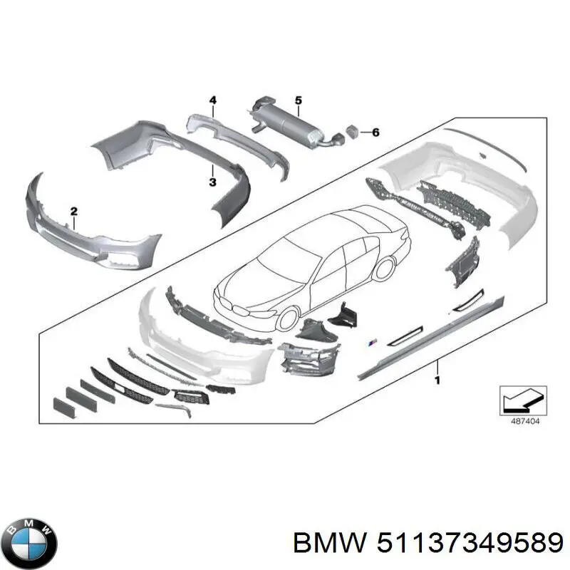Moldura central del parachoques delantero BMW 51137349589 precio, desde 10,63 EUR