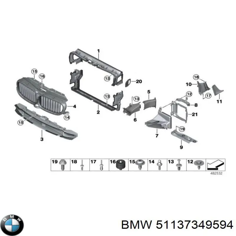 Moldura de guardabarros delantero derecho BMW 7349594 precio, desde 11,46 EUR