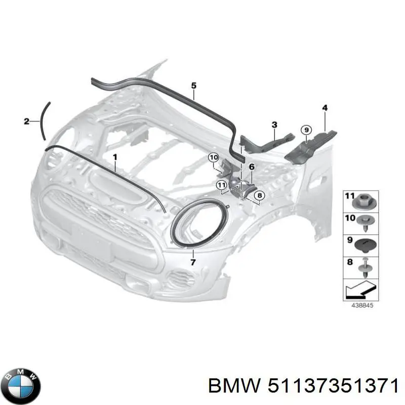 Moldura del faro izquierdo BMW 51137351371 precio, desde 63,39 EUR